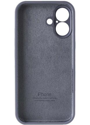 Чехол silicone case full camera protective (aa) для apple iphone 16 plus (6.7") серый / lavender gray 6