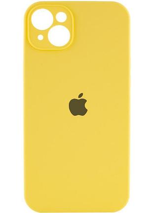 Чехол silicone case full camera protective (aa) для apple iphone 13 (6.1") желтый / yellow 2