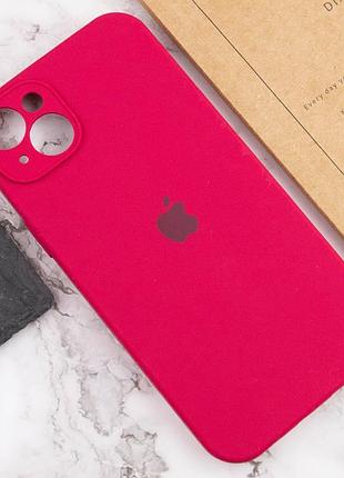 Чехол silicone case full camera protective (aa) для apple iphone 15 (6.1") красный / rose red