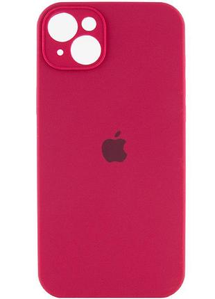 Чехол silicone case full camera protective (aa) для apple iphone 15 (6.1") красный / rose red 2