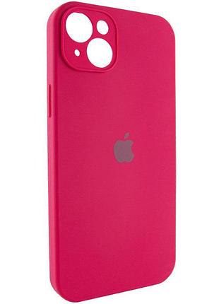 Чехол silicone case full camera protective (aa) для apple iphone 15 (6.1") красный / rose red 3