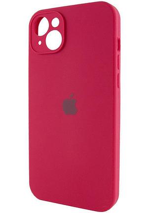 Чехол silicone case full camera protective (aa) для apple iphone 15 (6.1") красный / rose red 4