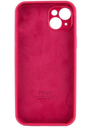 Чехол silicone case full camera protective (aa) для apple iphone 15 (6.1") красный / rose red 5