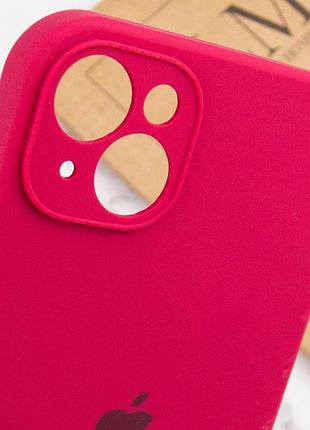 Чехол silicone case full camera protective (aa) для apple iphone 15 (6.1") красный / rose red 7