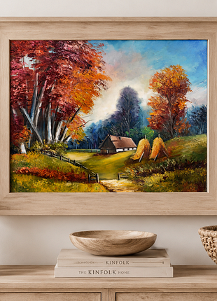 Осенняя симфония, оргалит, размер 40х50см