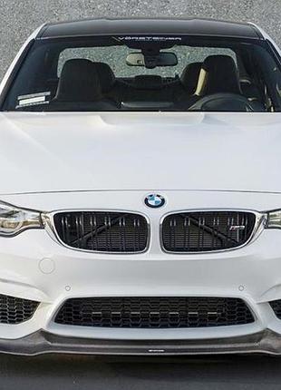 Передняя губа бампера dpt lip v-2 (для m3, черный глянец) для bmw 3 серия f30/f31 2012-2019 гг