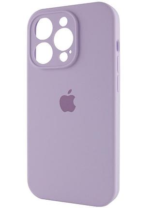 Чехол silicone case full camera protective (aa) для apple iphone 14 pro (6.1") сиреневый / lilac 4