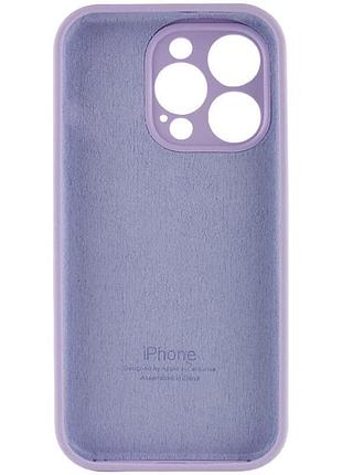 Чехол silicone case full camera protective (aa) для apple iphone 14 pro (6.1") сиреневый / lilac 5