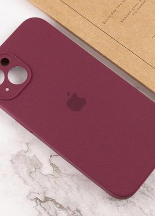 Чехол silicone case full camera protective (aa) для apple iphone 15 (6.1") бордовый / plum 4