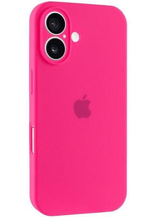 Чехол silicone case full camera protective (aa) для apple iphone 16 (6.1") розовый / barbie pink