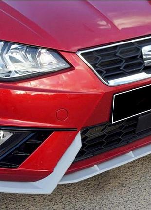 Передний лип dpt v-2 (черный глянец) для seat ibiza 2010-2017 гг