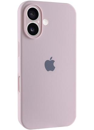 Чехол silicone case full camera protective (aa) для apple iphone 16 plus (6.7") розовый / chalk pink