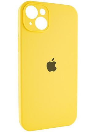 Чехол silicone case full camera protective (aa) для apple iphone 15 plus (6.7") желтый / yellow 2