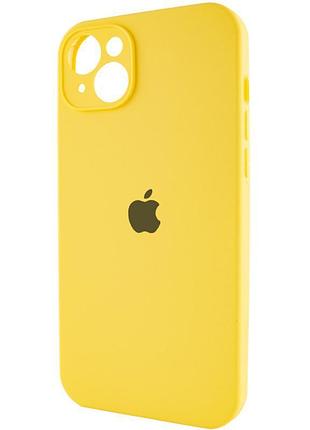 Чехол silicone case full camera protective (aa) для apple iphone 15 plus (6.7") желтый / yellow 3