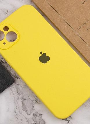 Чехол silicone case full camera protective (aa) для apple iphone 15 plus (6.7") желтый / yellow 5