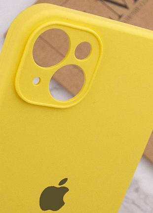 Чехол silicone case full camera protective (aa) для apple iphone 15 plus (6.7") желтый / yellow 6