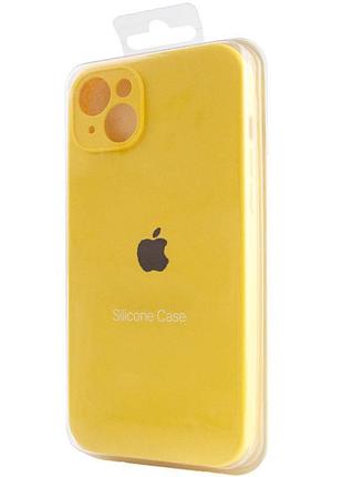 Чехол silicone case full camera protective (aa) для apple iphone 15 plus (6.7") желтый / yellow 7