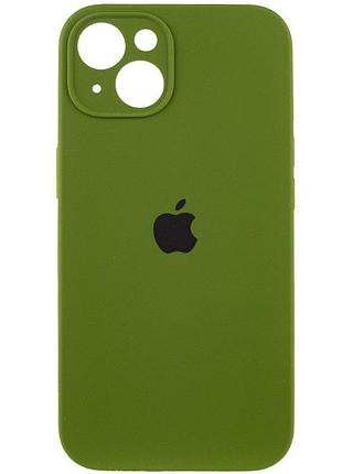 Чехол silicone case full camera protective (aa) для apple iphone 14 (6.1") зеленый / dark olive 2