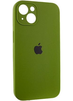 Чехол silicone case full camera protective (aa) для apple iphone 14 (6.1") зеленый / dark olive 3