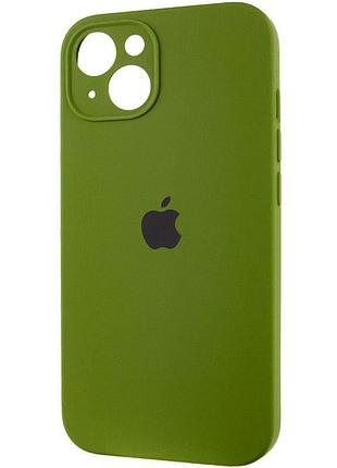 Чехол silicone case full camera protective (aa) для apple iphone 14 (6.1") зеленый / dark olive 4