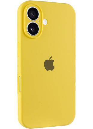 Чехол silicone case full camera protective (aa) для apple iphone 16 plus (6.7") желтый / yellow