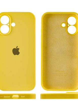 Чехол silicone case full camera protective (aa) для apple iphone 16 plus (6.7") желтый / yellow 4
