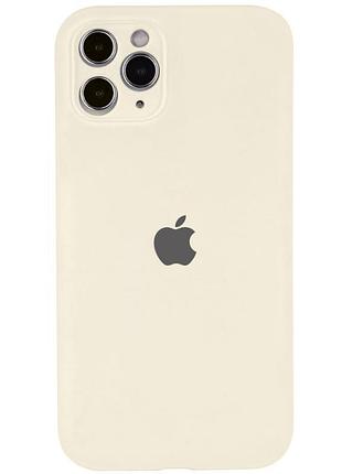 Чехол silicone case full camera protective (aa) для apple iphone 12 pro (6.1") бежевый / antique white