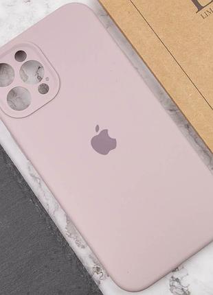 Чехол silicone case full camera protective (aa) для apple iphone 12 pro (6.1") серый / lavender
