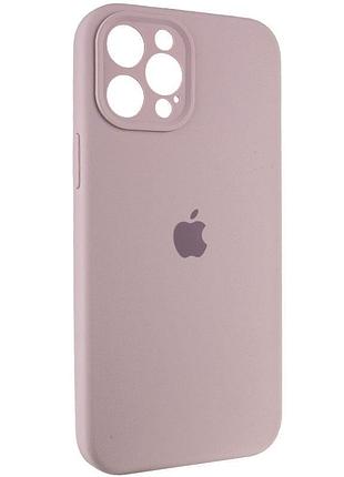 Чехол silicone case full camera protective (aa) для apple iphone 12 pro (6.1") серый / lavender 3