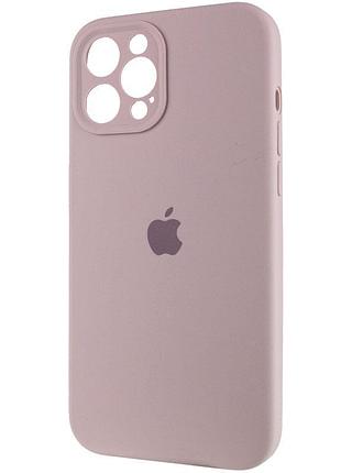 Чехол silicone case full camera protective (aa) для apple iphone 12 pro (6.1") серый / lavender 4