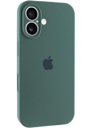 Чехол silicone case full camera protective (aa) для apple iphone 16 plus (6.7") зеленый / pine green