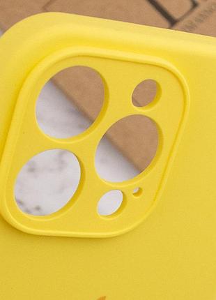 Чехол silicone case full camera protective (aa) для apple iphone 15 pro (6.1") желтый / yellow 6
