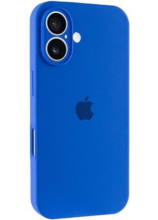 Чехол silicone case full camera protective (aa) для apple iphone 16 (6.1") синий / capri blue