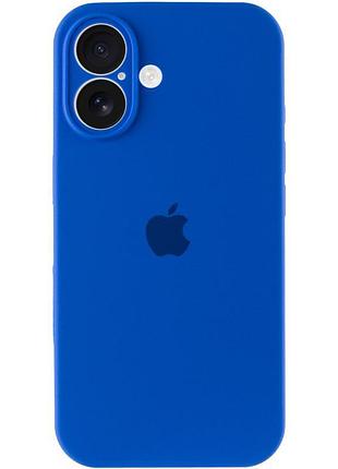 Чехол silicone case full camera protective (aa) для apple iphone 16 (6.1") синий / capri blue 2