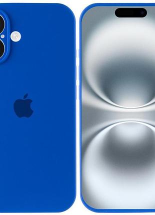 Чехол silicone case full camera protective (aa) для apple iphone 16 (6.1") синий / capri blue 3