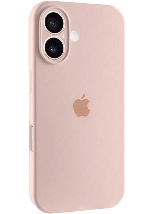 Чехол silicone case full camera protective (aa) для apple iphone 16 plus (6.7") розовый / pink sand