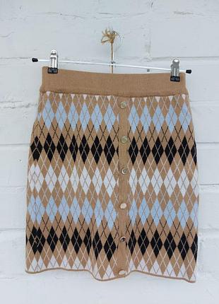 Юбка мини трикотажная dilvin knit, размер xs - s (34 - 36)