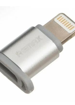 Перехідник remax ra-usb2 з lightning на micro для смартфонів та інших пристроїв / сірий