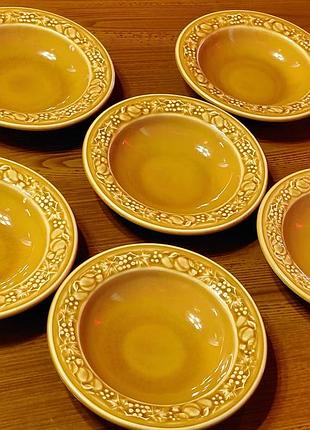 Коллекционные винтажные суповые миски royal worcester crown ware (англия), 6 шт состояния люкс