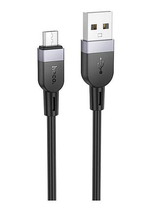 Кабель hoco x109 silicone micro 2.4a 2m черный