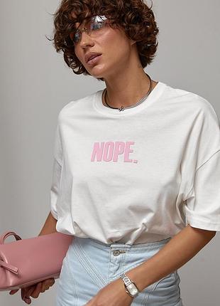 Футболка оверсайз с надписью nope