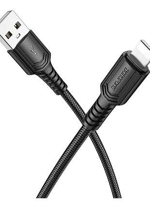 Кабель usb borofone bx116 lightning 2.4a чорний