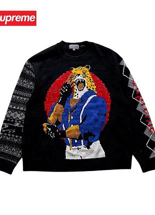 Supreme x yohji yamamoto tekken fw22 чорний светр l oversize limited edition