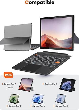 Беспроводная bluetooth клавиатура doohoeek для microsoft surface pro (3 / 4 / 5 / 6 / 7 / 7+) [uk layout]