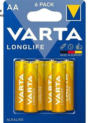 Батарейка аа / lr06 / 1.5v ( набір 6 шт.) золоті, longlife varta