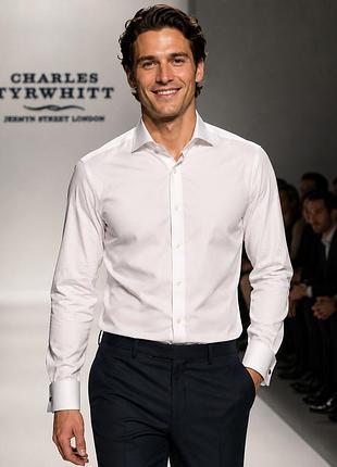 Сорочка чоловіча charles tyrwhitt біла, розмір s, 100% бавовна