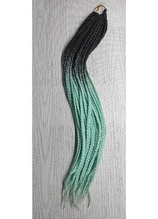 Сенегальські коси zizi 60см. бірюзові з чорним braid hair, y56