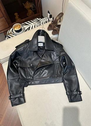 Жіноча куртка косуха з натуральної шкіри saint laurent