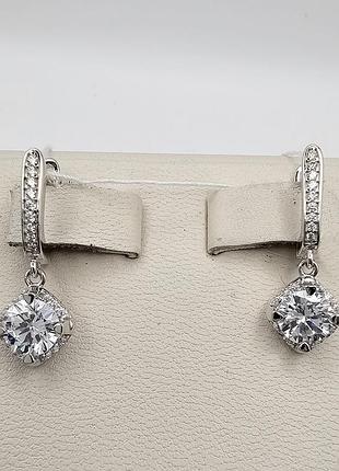 Сережки серебряные с кубическим цирконием 4,41 г