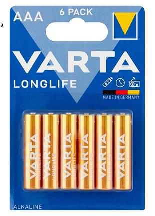 Батарейка ааа / lr3 / 1.5v ( набір 6 шт.) золоті, longlife varta